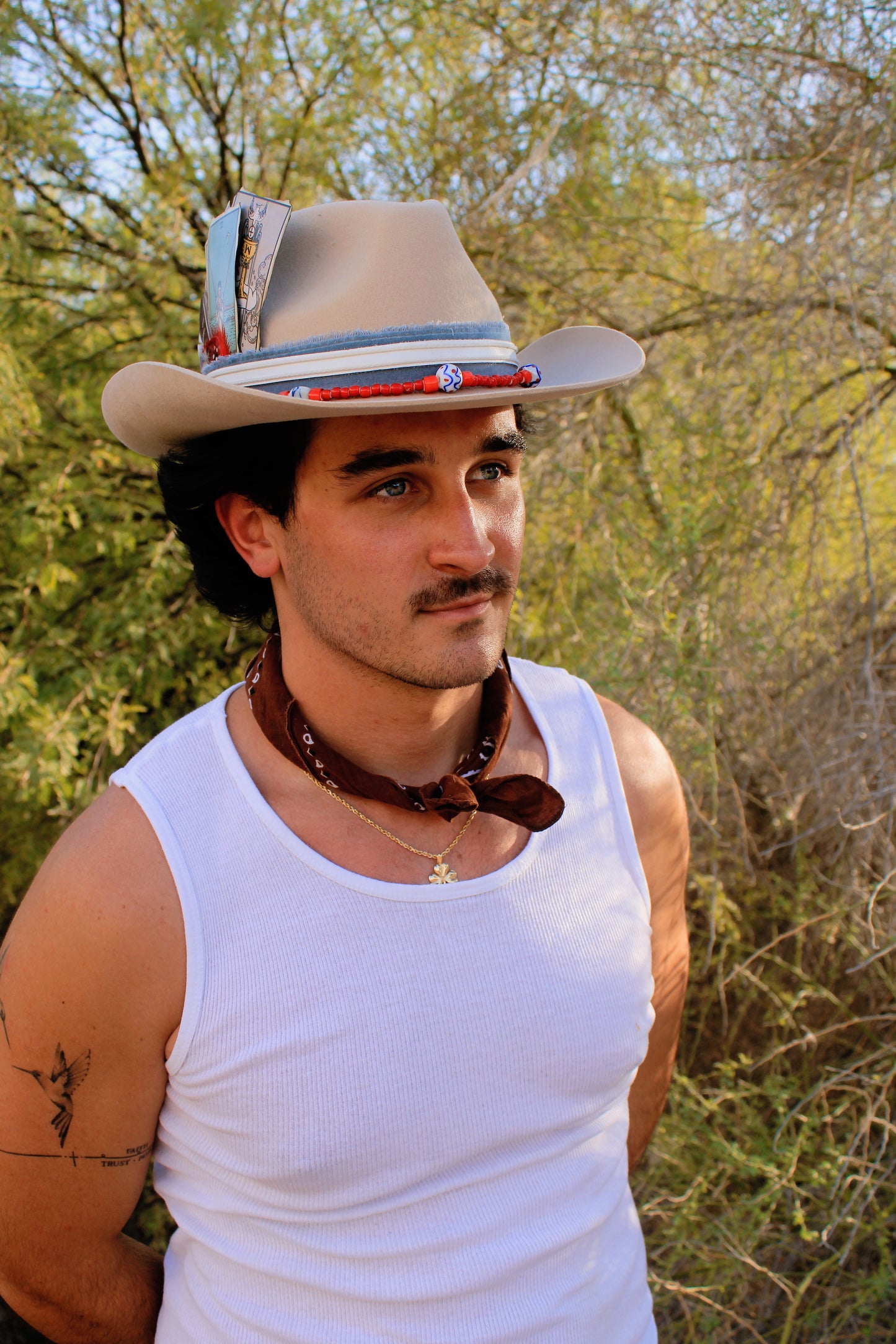 HAND BEADED RED STONE BAND